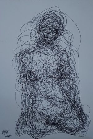 Kneel - 21 x 29,7 cm - bic on white paper