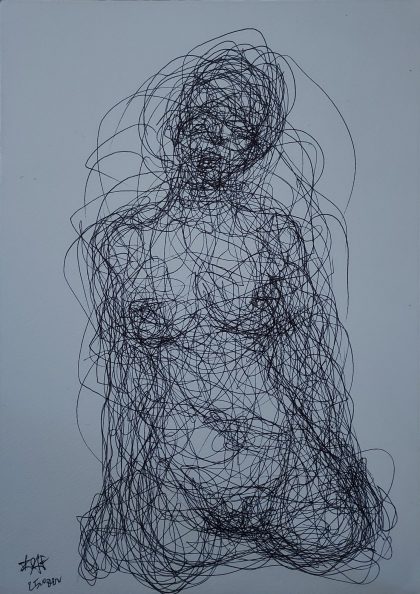 Kneel - 21 x 29,7 cm - bic on white paper