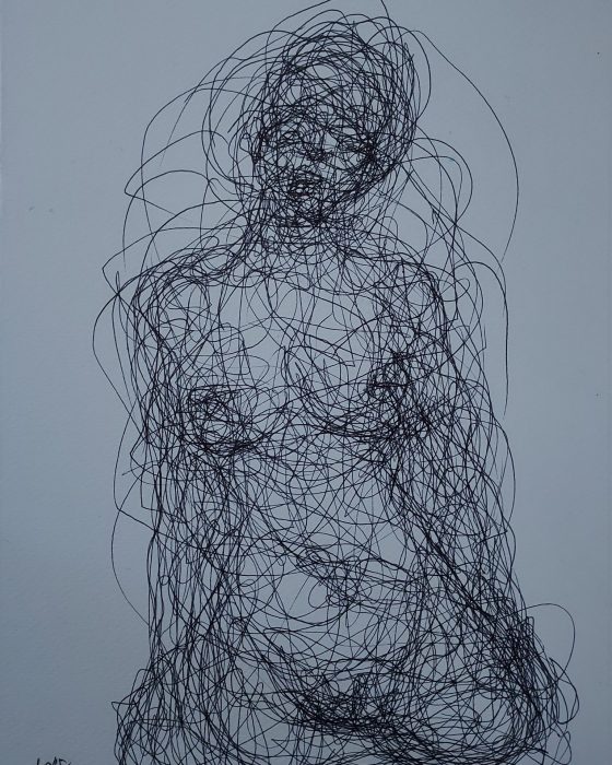 Kneel - 21 x 29,7 cm - bic on white paper