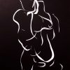 Femme – 29,7 x 42 cm – White ink on black paper – 2023