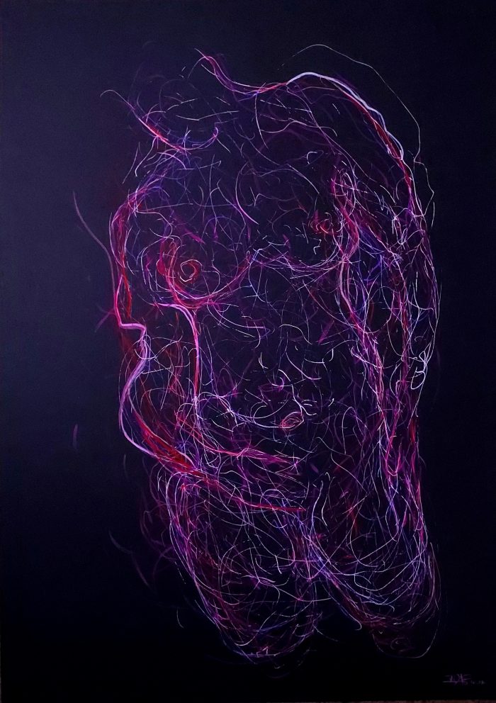 Tumble - 29,7 x 42 cm - Posca on black paper