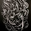 Eye scream - Siblings 3/3 - 50 x 65 cm - japanese white ink on black paper