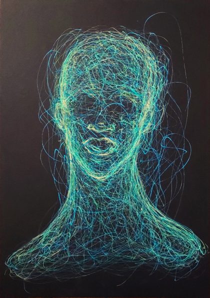 Haywire protocol - Stale - 21 x 29,7 cm - Posca on black paper