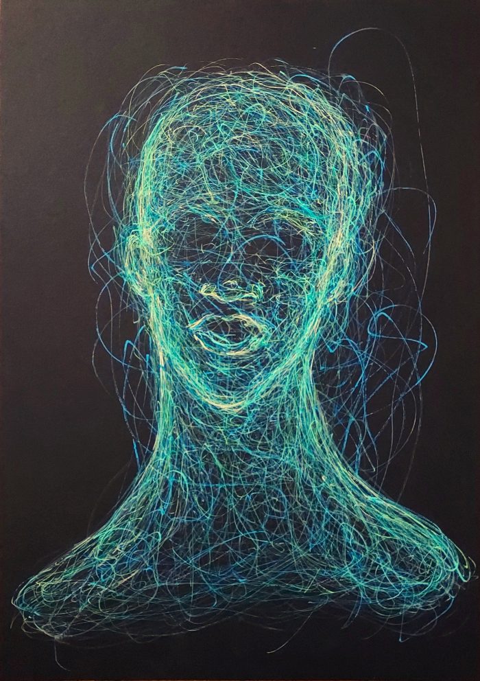 Haywire protocol - Stale - 21 x 29,7 cm - Posca on black paper