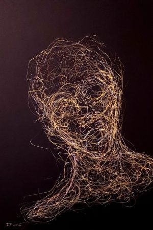 Haywire protocol- Off - 21 x 29,7 cm - Posca on black paper