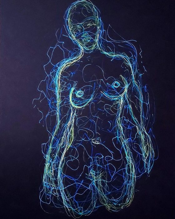Haywire protocol - Walk - 21 x 29,7 cm - Posca on black paper (250g)