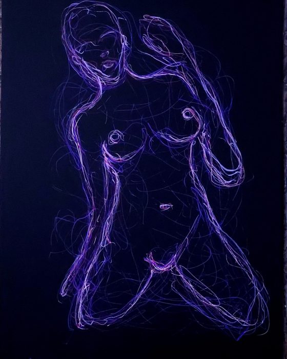 Kneeling - 21 x29,7 cm - Posca