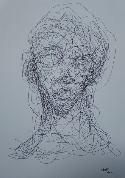 Emptiness - 21 x 29,7 cm - bic on white paper (250g) 