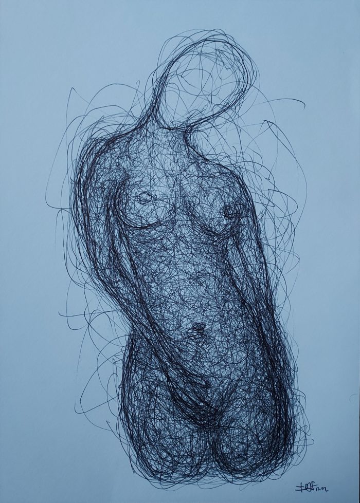 Tilted - 21 x 29,7 cm - Bic on white paper