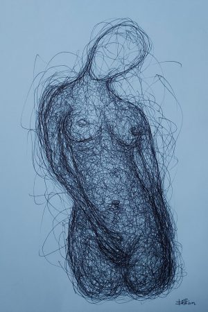 Tilted - 21 x 29,7 cm - Bic on white paper