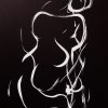 Femme 3 – 29,7 x 42 cm – white ink on black paper