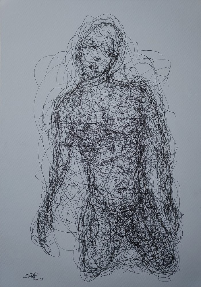 Nu ° 1 – 21 x 29,7 cm – bic on white paper