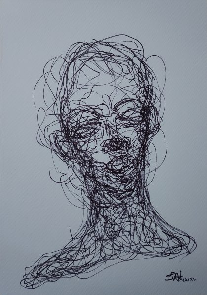 Transition - 001 - 21 x 9,7 cm – Felt pen on white paper