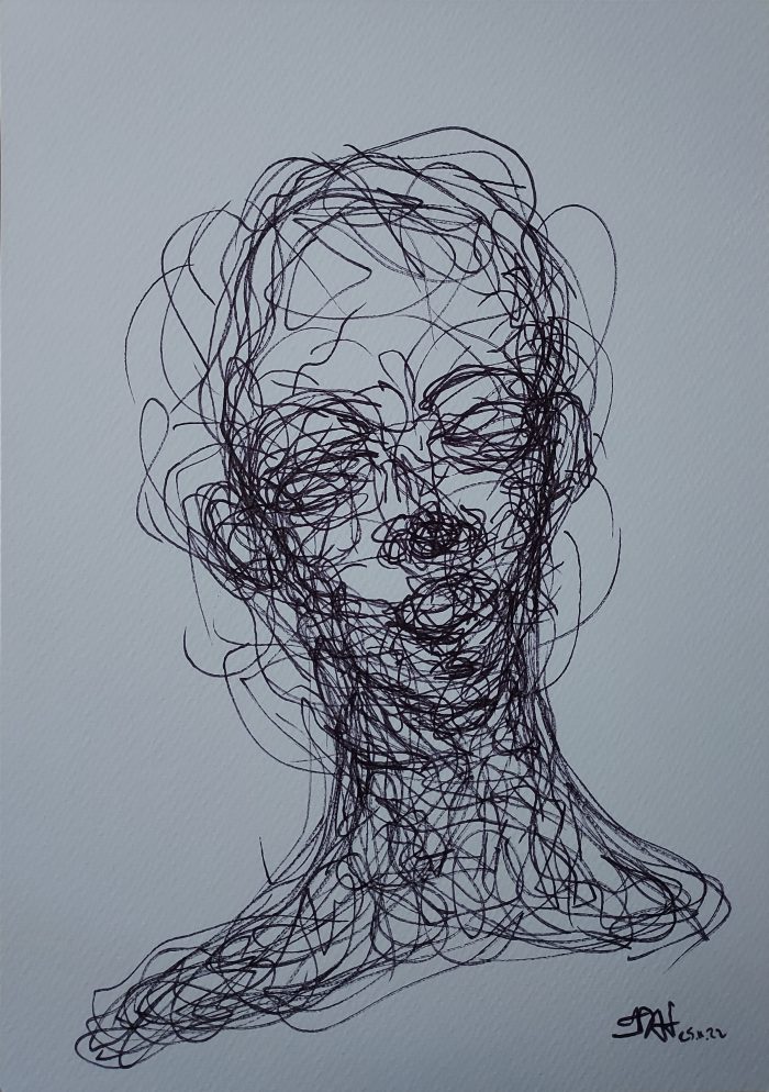 Transition - 001 - 21 x 9,7 cm – Felt pen on white paper