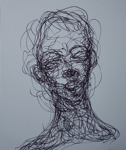 Transition - 001 - 21 x 9,7 cm – Felt pen on white paper