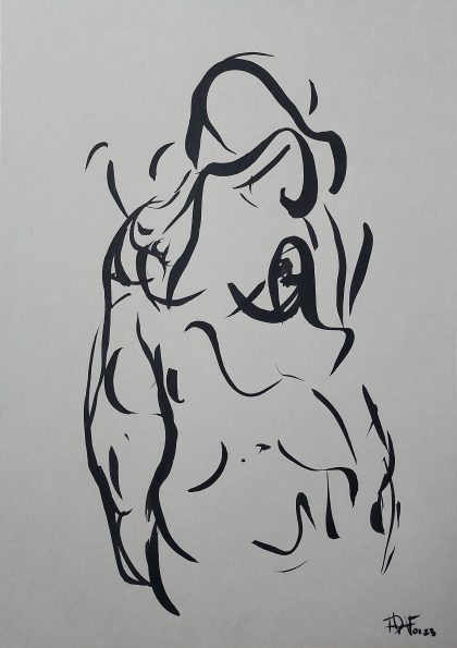 Evocations - 4 - 21 x 29,7 cm - Chinak ink on cream paper