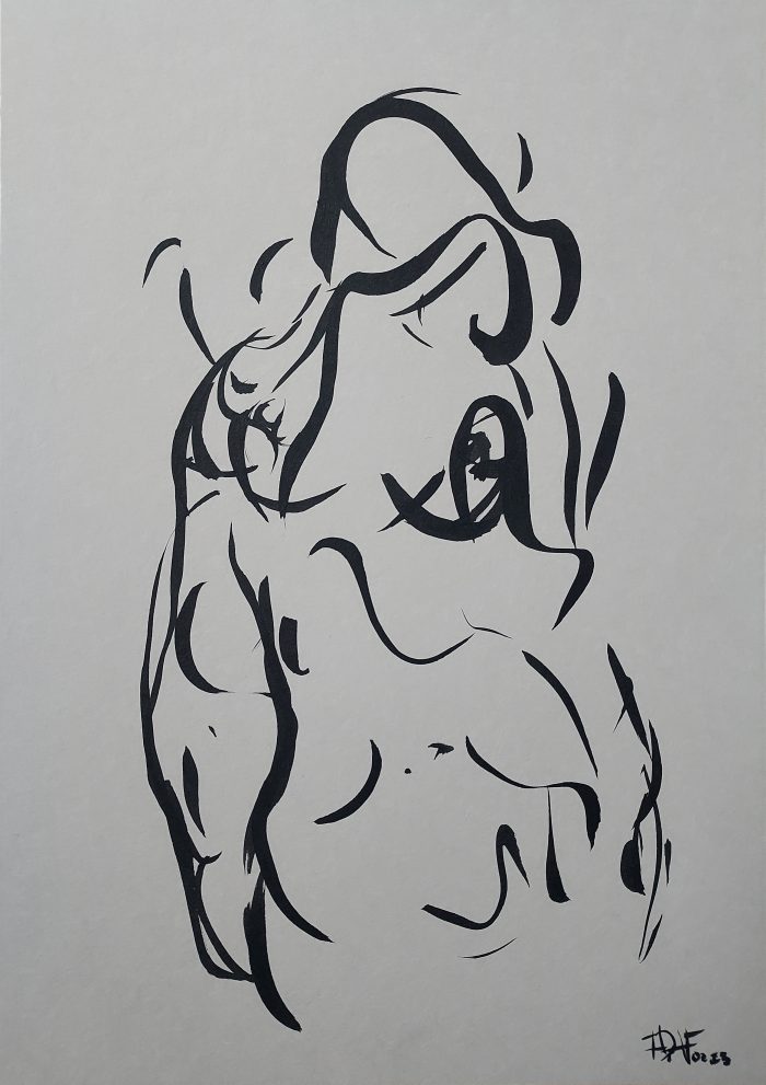 Evocations - 4 - 21 x 29,7 cm - Chinak ink on cream paper