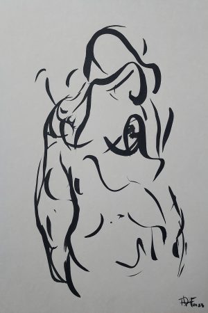 Evocations - 4 - 21 x 29,7 cm - Chinak ink on cream paper