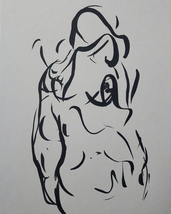 Evocations - 4 - 21 x 29,7 cm - Chinak ink on cream paper