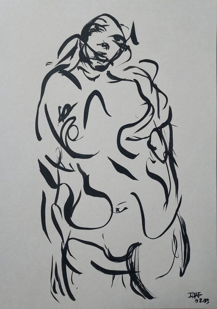 Evocations - 5 - 21 x 29,7 cm - China ink on cream paper