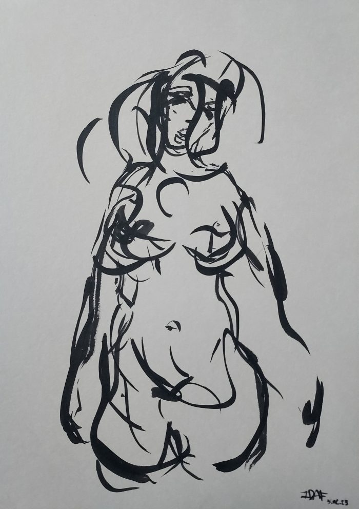 Evocations - 6 - 21 x 29,7 cm - China ink on cream paper