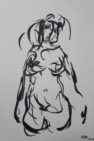 Evocations - 6 - 21 x 29,7 cm - China ink on cream paper