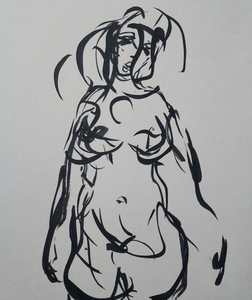 Evocations - 6 - 21 x 29,7 cm - China ink on cream paper