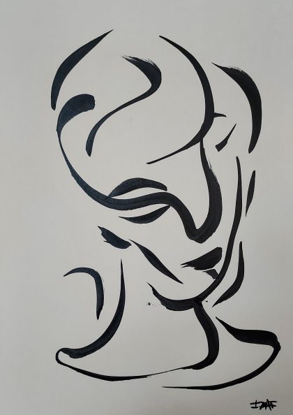 Mouvement - 1 - 21 x 29,7 cm - China ink on cream paper