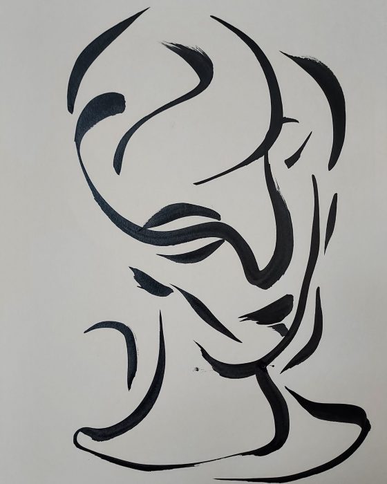 Mouvement - 1 - 21 x 29,7 cm - China ink on cream paper