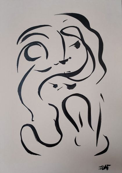 Mouvement - 2 - 21 x 29,7 cm - China ink on cream paper