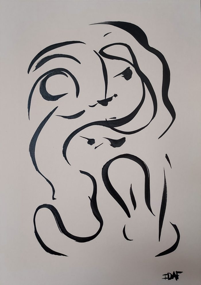 Mouvement - 2 - 21 x 29,7 cm - China ink on cream paper