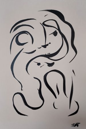Mouvement - 2 - 21 x 29,7 cm - China ink on cream paper