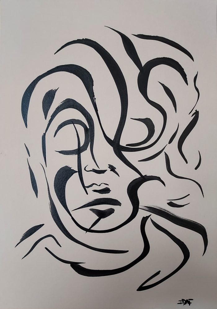 Mouvement - 3 - 21 x 29,7 cm - China ink on cream paper