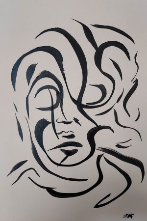 Mouvement - 3 - 21 x 29,7 cm - China ink on cream paper