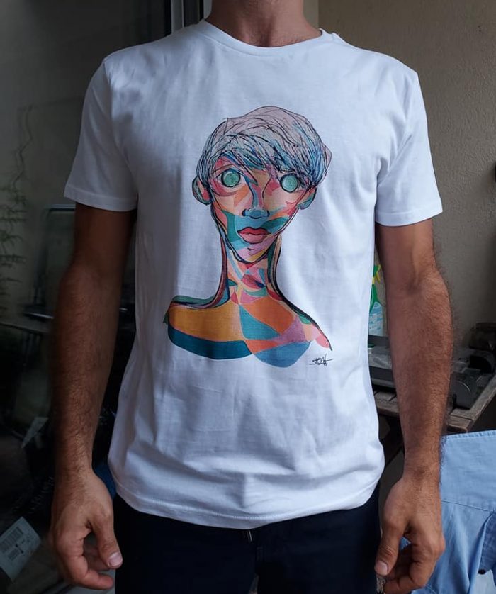 Ombre est Lumière (2021) - limited edition Max 33 pieces - Laser printing Made in Lyon @ Atelier Coton - Organic fabric